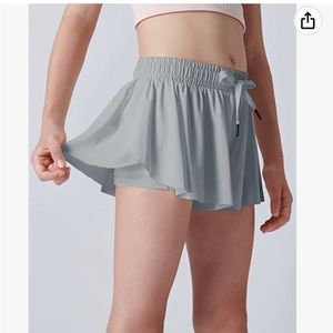 Grey butterfly shorts, tags still on, size YS